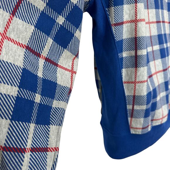 Champion Jacket Plaid Gray Red Blue White Reverse Weave Fleece Men's Size Medium - Picture 7 of 11